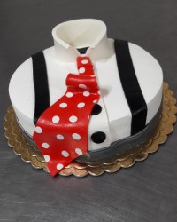 کیک طرح پیراهن نیمه فوندانتی