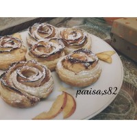 شیرینی رز سیب با خمیر هزارلا