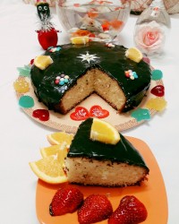 کیک پرتقالی با رویه ی گاناش