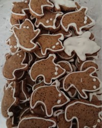 شیرینی ترد قهوه ای با شکلات سفید