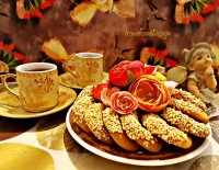 شیرینی کنجدی بدون فر