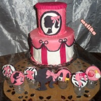 اینم کیک تولدم بود البته مال امسال نیست عکس ارشیوی هست تم تولد باربی بوده هر سوالی بود در خدمتم