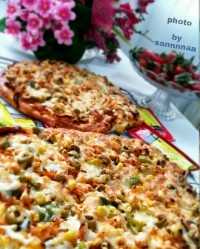 پیتزا مرغ و قارچ (کاری)