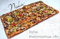 پیتزاگوشت وسبزیجات باخمیرجادویی