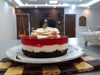 مینی چیز کیک با بیس کیک شکلات بی بی