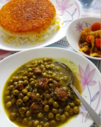 خورش نخود سبز با شوید