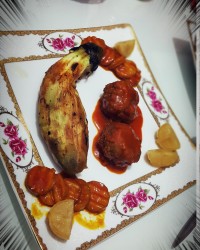 کوفته نخودچی با کدو و بادمجان کبابی