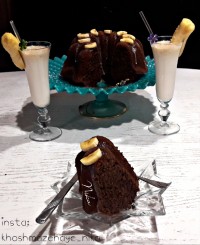 برش خورده ی کیک شیرموزشکلات