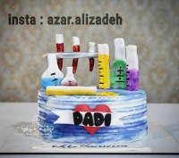 کیک با تم علوم ازمایشگاهی