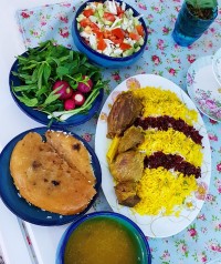 زرشک پلو با ماهیچه