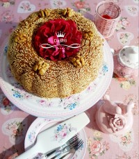 کیک_ارده_کنجد_گردو برای عصر آدینه مون