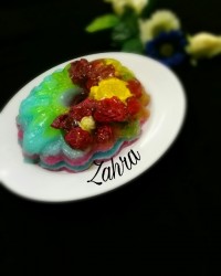 ژله ویترینی با گلهای طبیعی