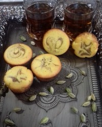 کاپ کیک پرتقالی با رویه مخصوص وانیلی