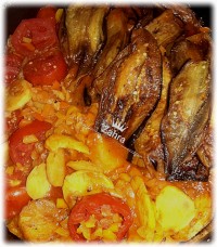 خوراک بادمجان با زیتون