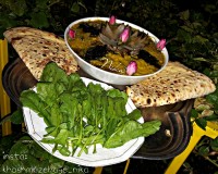 حلیم بادمجون خوشمزه توی باغ