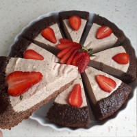 چیز کیک نسکافه و موس شکلات