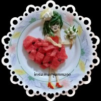 تزیین نان و پنیر هندونه