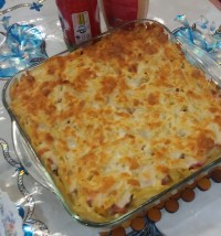 گراتن پاستا با مرغ