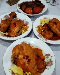 خوراک مرغ و بادمجون