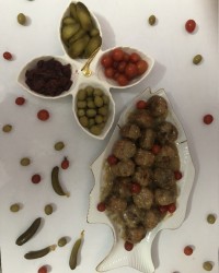 کوفته مرغ با سس خامه تند