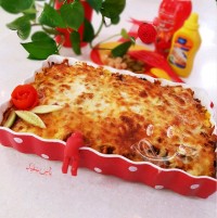 سوفله گوشت با سس سفید