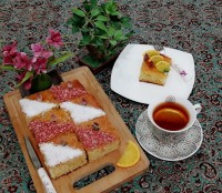 کیک پرتقالی با سس مخصوص