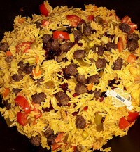 برنج مخلوط با سبزیجات