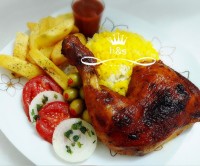 مرغ بریان در فر