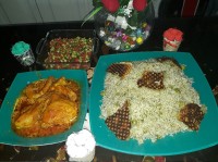 شوید نخود پلو با مرغ