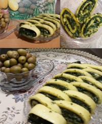 رولت اسفناج و تخم مرغ