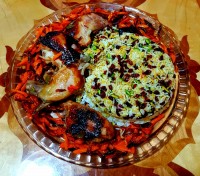 زرشک پلوبامرغ روغن جوش سرخ شده اللهم عجل لولیک الفرج