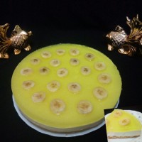 چیز کیک ژله ای با پایه بیسکویت