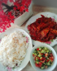 گوجه بادمجون ورشته پلوجنوبی