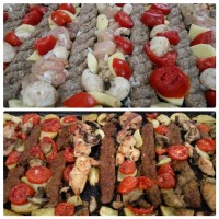 کباب دو رنگ در تابه