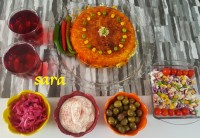 ته چین سینه مرغ با ذرت و نخود فرنگی