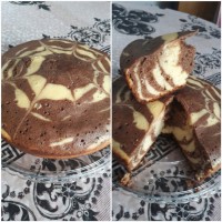 اینم کیک خوشمل وخوشمزه من براافطارمامان جونم درست کردم ?