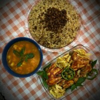 ?عدس پلو با مرغ مجلسی?