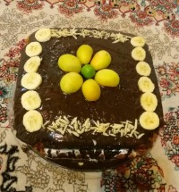 کیک ساده با روکش کاکائو