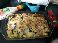 سیب زمینی با پنیر پیتزا و قارچ