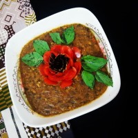 آش گوجه وبادمجان