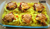 پاستا آشیانه ای باسس گوشت