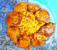 زرشک پلوبامرغ روغن جوش شده