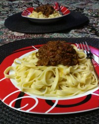 پاستا با گوشت دودی