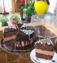 چیز کیک شکلاتی با کیک دوبل
