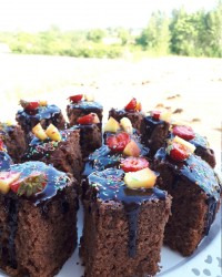 کیک خیس شکلاتی با رویه گاناش❤