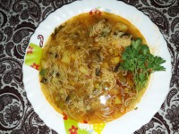 سوپ مرغ و جعفری