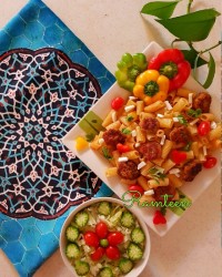 پاستا فتوچینی با کباب پنیری