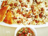 کلم پلو و سالاد شیرازی