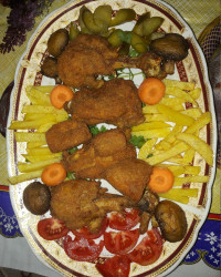 جوجه سوخاری با مخلفات