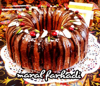 کیک با پودر کرم کارامل